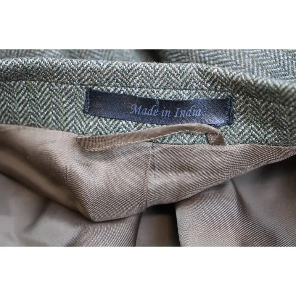 Lauren‎ Ralph Lauren Blazer 40R Herringbone 100% Wool Sports Jacket Elbow Patch